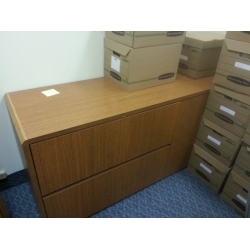 72 in. Med Oak Credenza w 2 Drawer Lateral and 2 Door Storage